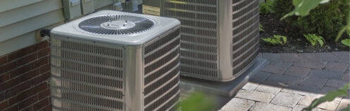 Air conditioning units installed outside of a home