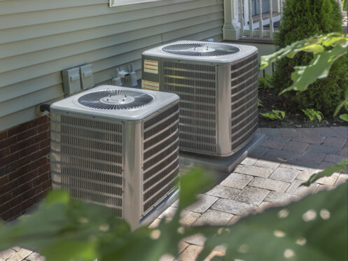 Air conditioning units installed outside of a home